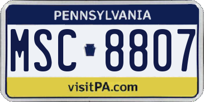 PA license plate MSC8807