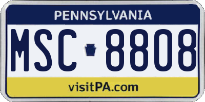 PA license plate MSC8808