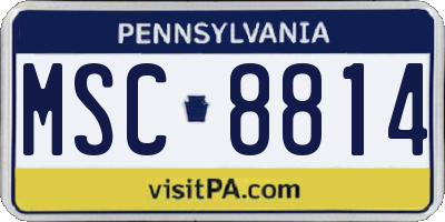 PA license plate MSC8814