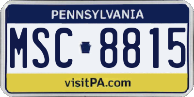 PA license plate MSC8815