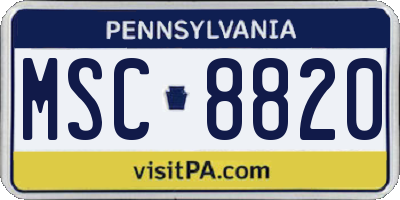 PA license plate MSC8820