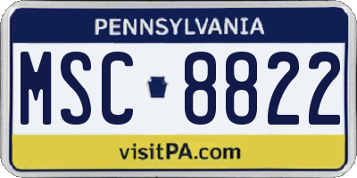 PA license plate MSC8822