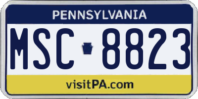 PA license plate MSC8823