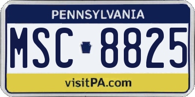 PA license plate MSC8825
