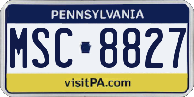 PA license plate MSC8827