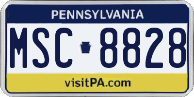 PA license plate MSC8828