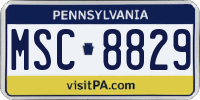 PA license plate MSC8829