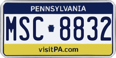 PA license plate MSC8832