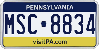 PA license plate MSC8834