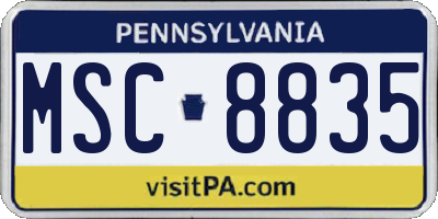 PA license plate MSC8835