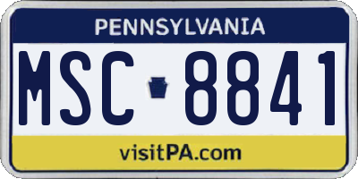 PA license plate MSC8841