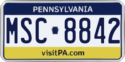 PA license plate MSC8842