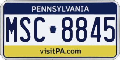 PA license plate MSC8845