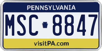 PA license plate MSC8847