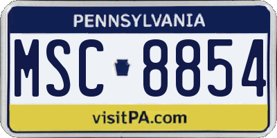 PA license plate MSC8854