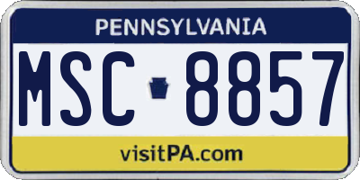 PA license plate MSC8857