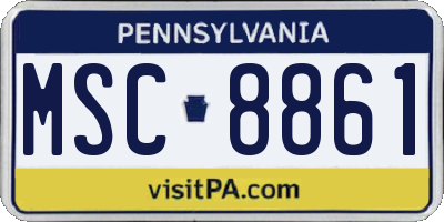 PA license plate MSC8861