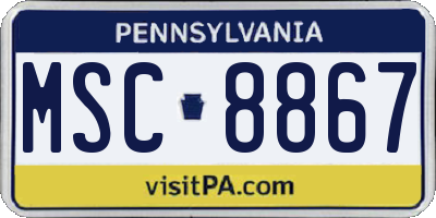 PA license plate MSC8867