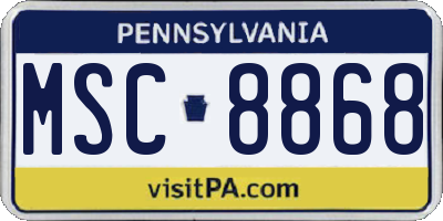 PA license plate MSC8868