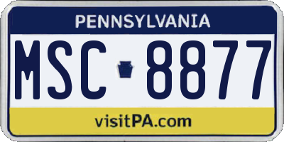 PA license plate MSC8877