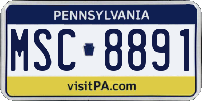 PA license plate MSC8891