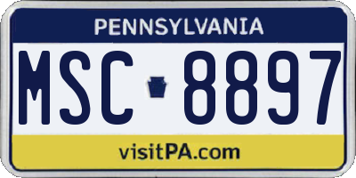 PA license plate MSC8897