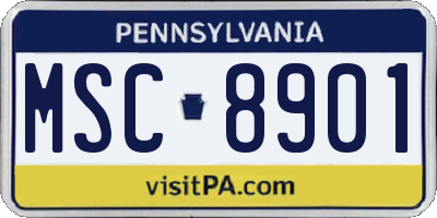 PA license plate MSC8901