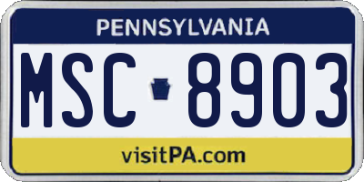 PA license plate MSC8903