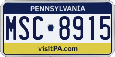 PA license plate MSC8915