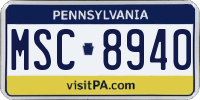 PA license plate MSC8940