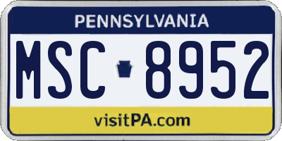 PA license plate MSC8952