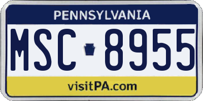 PA license plate MSC8955