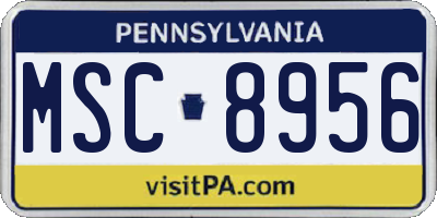 PA license plate MSC8956