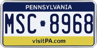 PA license plate MSC8968