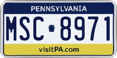 PA license plate MSC8971