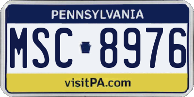 PA license plate MSC8976