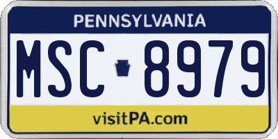 PA license plate MSC8979