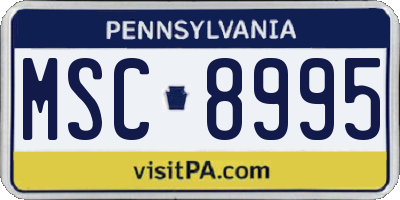 PA license plate MSC8995