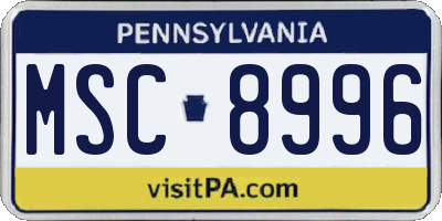 PA license plate MSC8996
