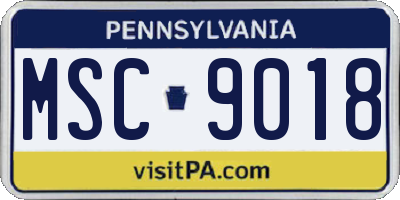 PA license plate MSC9018