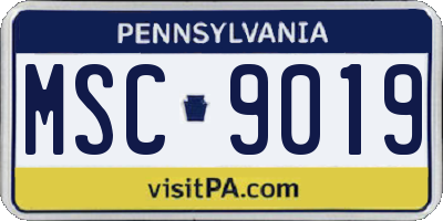 PA license plate MSC9019