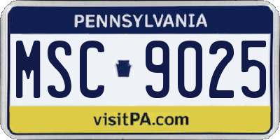 PA license plate MSC9025