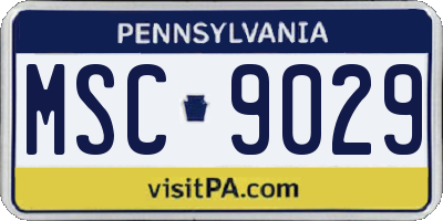PA license plate MSC9029