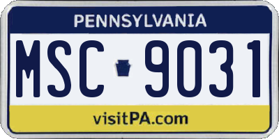PA license plate MSC9031