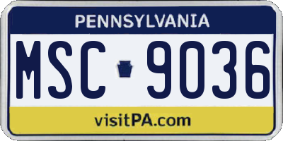 PA license plate MSC9036