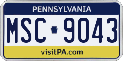 PA license plate MSC9043