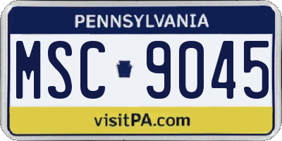 PA license plate MSC9045