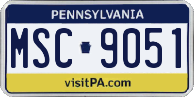 PA license plate MSC9051