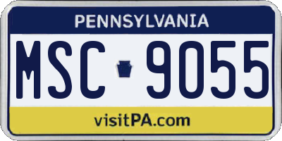 PA license plate MSC9055