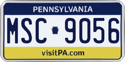 PA license plate MSC9056